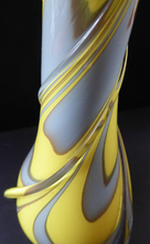 Load image into Gallery viewer, id-Century Italian V.B Opaline Vase with Yellow and Grey Zebra Stripes
