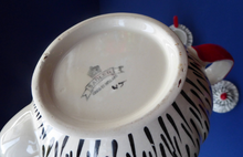 Load image into Gallery viewer, Very Rare Zebra Stripe Sadler Three Piece Teaset. Large Teapot, Rare Lidded Sugar Bowl, and Milk Jug
