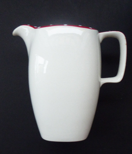 1950s MIDWINTER Red Domino Large Milk Jug or Pitcher. Designed by Jessie Tait