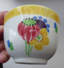 Load image into Gallery viewer, SCOTTISH POTTERY. Sweet Little 1920s BOUGH Ceramic Miniature Bowl or Sugar Bowl. Pretty Hand Painted Floral Design
