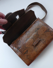 Load image into Gallery viewer, Fine Vintage Snakeskin Shoulder Bag. With long strap &amp; interesting flap closure. Clean with no Damages
