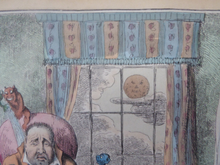 Load image into Gallery viewer, Original GEORGIAN Satirical Print by George Cruikshank (1782 - 1878). Hand-coloured etching entitled Indigestion and dated 1825
