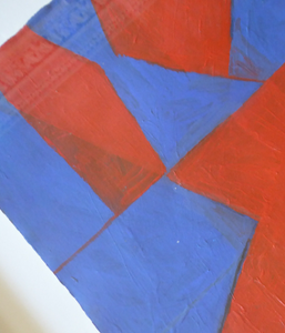 Frank Beanland Abstract Spot Painting Red and Blue Abstract