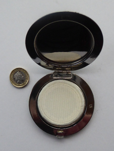 1930s LARGE Gwenda Tap Flap Powder Compact with Foil Image of Glamourous Lady in a Crinoline Dress. Excellent Vintage Condition