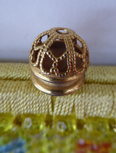 Load image into Gallery viewer, GOOD QUALITY Vintage 1960s Yellow Coloured Beaded Evening Bag - with Fine Gold Tone Clasp and Pair of Beaded Handles
