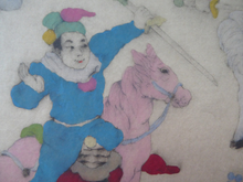 Load image into Gallery viewer, 1930s Elyse Lord Coloured Drypoint Etching. Chinese Warriors on Horseback
