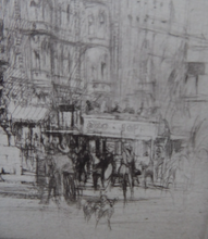 Load image into Gallery viewer, William Walcot Charing Cross London Etching 1919 Signed
