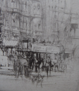 William Walcot Charing Cross London Etching 1919 Signed