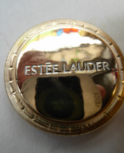 Load image into Gallery viewer, Adorable ESTEE LAUDER Miniature Pressed Powder Compact. A Rarer Shell Design Set with Swarovski Crystals. Excellent unused condition

