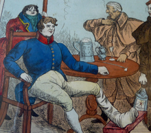 Load image into Gallery viewer, Georgian Satirical PRINT. Irish History Subject. Paddy Arthur&#39;s Night Charge 1829
