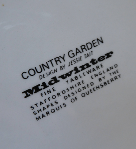 Vintage 1960s Large Size MIDWINTER POTTERY Teapot COUNTRY GARDEN Pattern. Designed by Jessie Tait