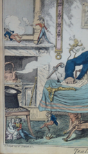 Load image into Gallery viewer, Original GEORGIAN Satirical Print by George Cruikshank (1782 - 1878). Hand-coloured etching entitled Jealousy and dated 1825
