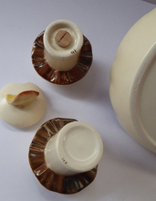 Load image into Gallery viewer, CARLTON WARE Vintage 1960s Cruet Set Representing Button Mushrooms on Flat Mushroom Base
