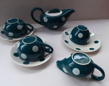 Load image into Gallery viewer, Rare 1950 J&amp;G MEAKIN STUDIO WARE Tea for Two Set with Polka Dots. Designed by Frank Trigger
