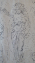 Load image into Gallery viewer, Victorian Pencil Life Study Drapery Study by Sir Bernard Partridge
