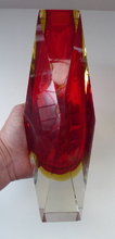 Load image into Gallery viewer, Vintage MURANO Mandruzzato Sommerso Facet Cut Block Vase
