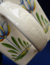 Load image into Gallery viewer, 1950s BRISTOL POTTERY Kitchen Canister or Storage Jar. Vintage Old Delft Tulip Design with Carrying Handle. CURRANTS
