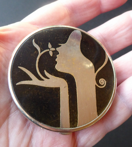Very Rare ART DECO TOKALON Miniature Powder Compact with Original Contents. Good Condition