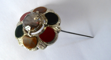 Load image into Gallery viewer, SCOTTISH SILVER: Victorian Agate &amp; Old Silver Brooch with Large Central Citrine Stone

