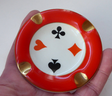 Load image into Gallery viewer, Polish CHODZIEZ Mid-Century Porcelain Ashtrays / Dishes. Four Playing Cards Design for BRIDGE
