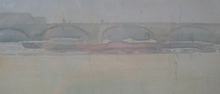 Load image into Gallery viewer, Knighton Hammond. Old London Bridge - Evening Watercolour 1920s
