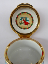 Load image into Gallery viewer, Vintage Halcyon Days Enamels Christmas Box 1997. Victorians Shopping in a Christmas Arcade. Excellent Condition
