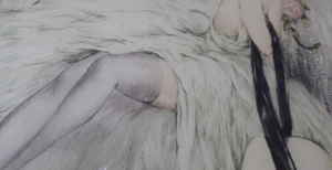 Louis Icart Colour Etching for Sale. La Belle Rose 1930s