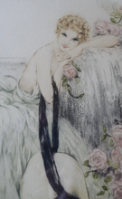 Load image into Gallery viewer, Louis Icart Colour Etching for Sale. La Belle Rose 1930s
