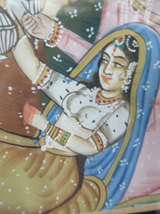Original Vintage Indian Miniature Watercolour Painting