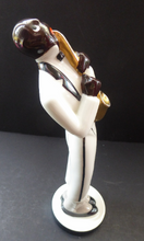 Load image into Gallery viewer, Very Rare ROBJ Collection ART DECO French Jazz Band Saxophone Player Figurine; c 1928

