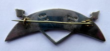 Load image into Gallery viewer, SCOTTISH SILVER. Rarer 1950s Scottish PICTISH Design: Crescent and Rod Brooch. Iain MacCormick Iona (after Alexander Ritchie original)
