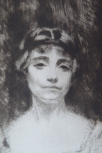 Load image into Gallery viewer, ORIGINAL ETCHING by Scottish Artist James McBey (1883 - 1959). The Silk Dress. Dated 1919 and signed in ink
