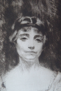 ORIGINAL ETCHING by Scottish Artist James McBey (1883 - 1959). The Silk Dress. Dated 1919 and signed in ink