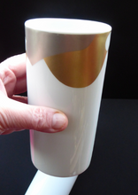 Load image into Gallery viewer, Two Vintage ROSENTHAL Studio Linie Porcelain Vases. Large and Small MATCHING PAIR with Gold and Silver Bird Abstract Design
