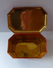 Load image into Gallery viewer, Vintage 1950s SCOTTISH Biscuit Tin for William Crawford. Stylish Mid Century Image with Stylised Chinese Motifs
