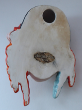 Load image into Gallery viewer, Rare 1930s GOEBEL Pottery Wall Mask. Art Deco Spanish Lady with Fabulous Floral Hair Decorations. LARGER size. 7 inches
