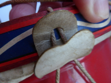 Load image into Gallery viewer, TOY DRUM. Vintage 1940s Trooping of the Colour Design. With Vellum Drumskin Top and Bottom
