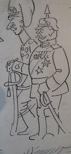 Original Pen Cartoon for Sale by Sidney Strube. Charlie Chapin as the Great Dictator
