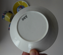 Load image into Gallery viewer, SCOTTISH POTTERY. Sweet Little 1930s BOUGH Pottery Pair of Cups and Saucers
