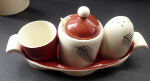 Rare BACHELOR SET. 1950s Burleigh Ware Large Breakfast Set with Abstract Fern Decoration
