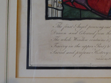 Load image into Gallery viewer, 1805 Antique Coloured Engraving of Stained Glass William Fowler York Cathedral
