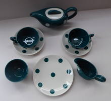 Load image into Gallery viewer, Rare 1950 J&amp;G MEAKIN STUDIO WARE Tea for Two Set with Polka Dots. Designed by Frank Trigger
