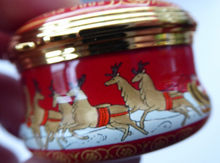 Load image into Gallery viewer, Vintage Halcyon Days Enamels Christmas Box. Santa Visiting Children at Christmas. Excellent Condition
