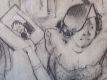 Load image into Gallery viewer, 1930s American Drawing of Ladies Shopping in Woolworths - Katherine Langhorne Adams
