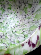 Load image into Gallery viewer, 1930s Glass Hanging Goldfish Bowl or Flycatcher Lampshade. Opaque Glass with Tutti Frutti Splatters
