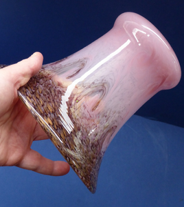 1930s Monart Glass Vase with Gold Aventurine Flakes
