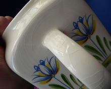 Load image into Gallery viewer, 1950s BRISTOL POTTERY Kitchen Canister or Storage Jar. Vintage Old Delft Tulip Design with Carrying Handle. No Lettering
