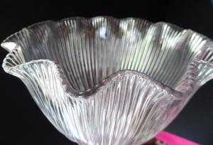 ANTIQUE Edwardian HOLOPHANE Ribbed Glass Lamp Shade