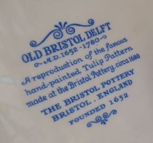 Load image into Gallery viewer, 1950s BRISTOL POTTERY Kitchen Canister or Storage Jar. Vintage Old Delft Tulip Design with Carrying Handle. SALT
