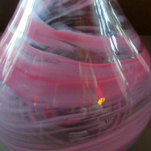 Vintage Mdina Glass ONION Shape Glass Vase Pink Colour 